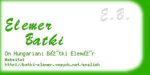 elemer batki business card